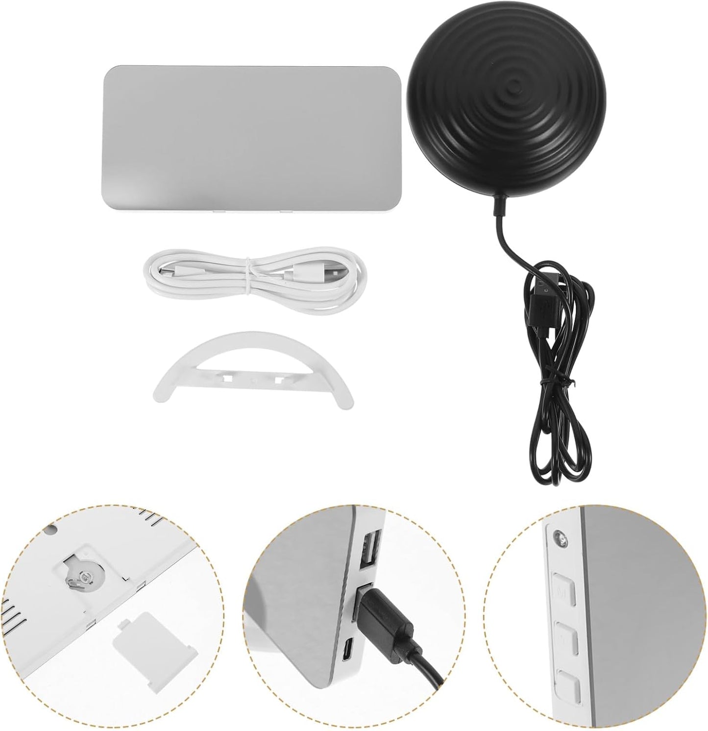 DECHOUS Digital Bed Shaker Vibrating Alarm Clock with Large Mirror Display, Dual Alarms, RGB Backlight, Loud Sound for Heavy Sleepers and Bedroom Use