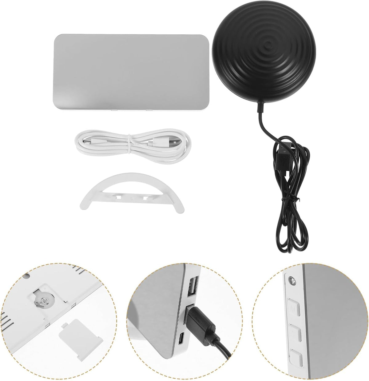 DECHOUS Digital Bed Shaker Vibrating Alarm Clock with Large Mirror Display, Dual Alarms, RGB Backlight, Loud Sound for Heavy Sleepers and Bedroom Use