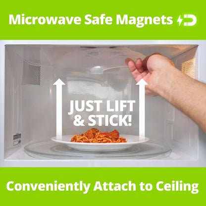 HOVER COVER Magnetic Microwave Splatter Cover for Food - 12-Inch - Gray | BPA-Free Lid, Vented Plate Guard with Steam Vents, Anti-Splash Microwave Lid, Dishwasher Safe, Space-Saving Magnetic Storage