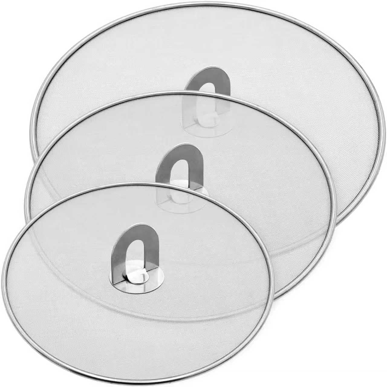 Splatter Screen for Frying Pan,Silicone Grease Splatter Guard, Heat-Resistant Splatter Guards for Cooking,Dishwasher Safe (9.8", 11.4", 13")