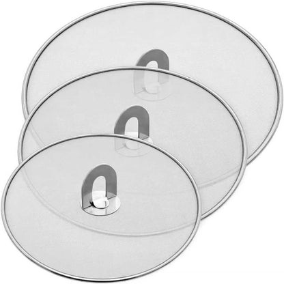 Splatter Screen for Frying Pan,Silicone Grease Splatter Guard, Heat-Resistant Splatter Guards for Cooking,Dishwasher Safe (9.8", 11.4", 13")