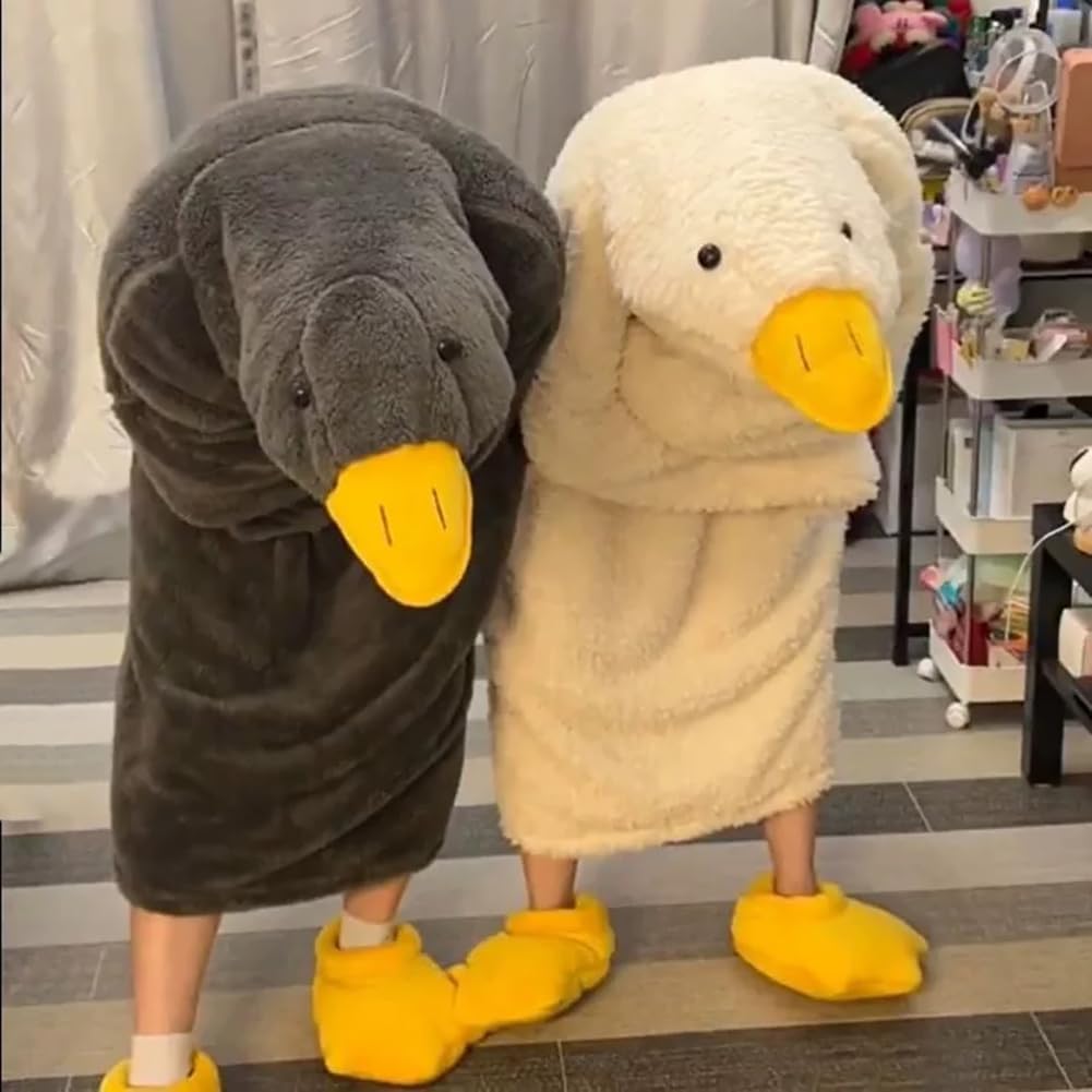 Oversized Wearable Goose Blanket Hoodie Onesie with Shoes Adult & Kid