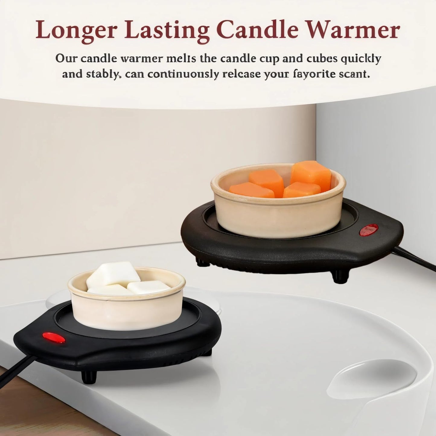 ASAWASA Candle Warmer for Large Jar, Coffee Mug Warmers | Safely Releases Scents Without a Flame, Melt Candle Quickly, Enjoy Your Warm Coffee Tea. Gifts for Festival Birthday Women