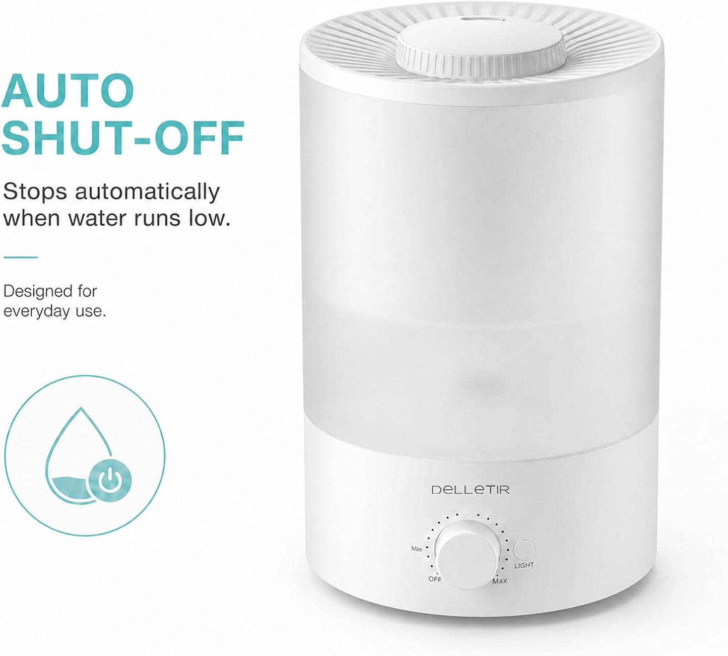 3.5L Ultrasonic Cool Mist Humidifier, Quiet Top Fill Humidifier with Auto Shut-Off, Adjustable Mist Output for Bedroom, Baby Room, Plants, and Large Rooms