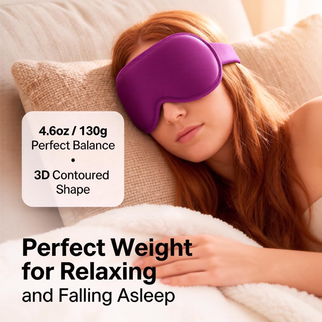 3D Cooling Gel Weighted Eye Mask for Sleeping, 100% Blackout Sleep Mask | FSA Eligible Items HSA, 6oz Gel-Weighted, No Eye Pressure, Cold Relief for Puffy Eyes, Migraines, After Surgery & Travel Gift