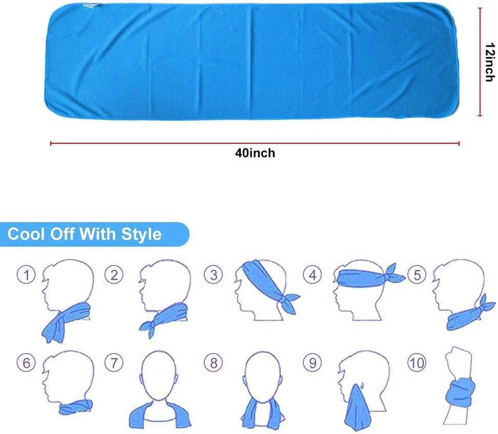 Sukeen 4 Pack Cooling Towels (40"x 12"), Cooling Neck Wraps, Soft Ice Towel