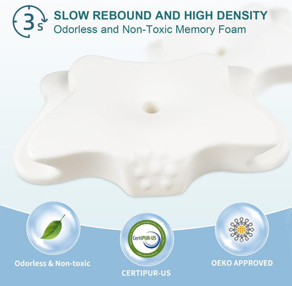 CHxxy Memory Foam Pillows, Cervical Pillow for Neck & Shoulder Pain Relief | Ergonomic Contour Bed Pillow, Soft for Side Sleep Stomach Sleeping and Back Sleeper-Queen Size&Grey