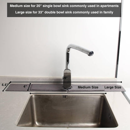 28'' Extended Kitchen Sink Faucet Absorbent Mat, Fabric | Sink Splash Mat|Faucet Drip Catcher|Sink Water Drying Mat