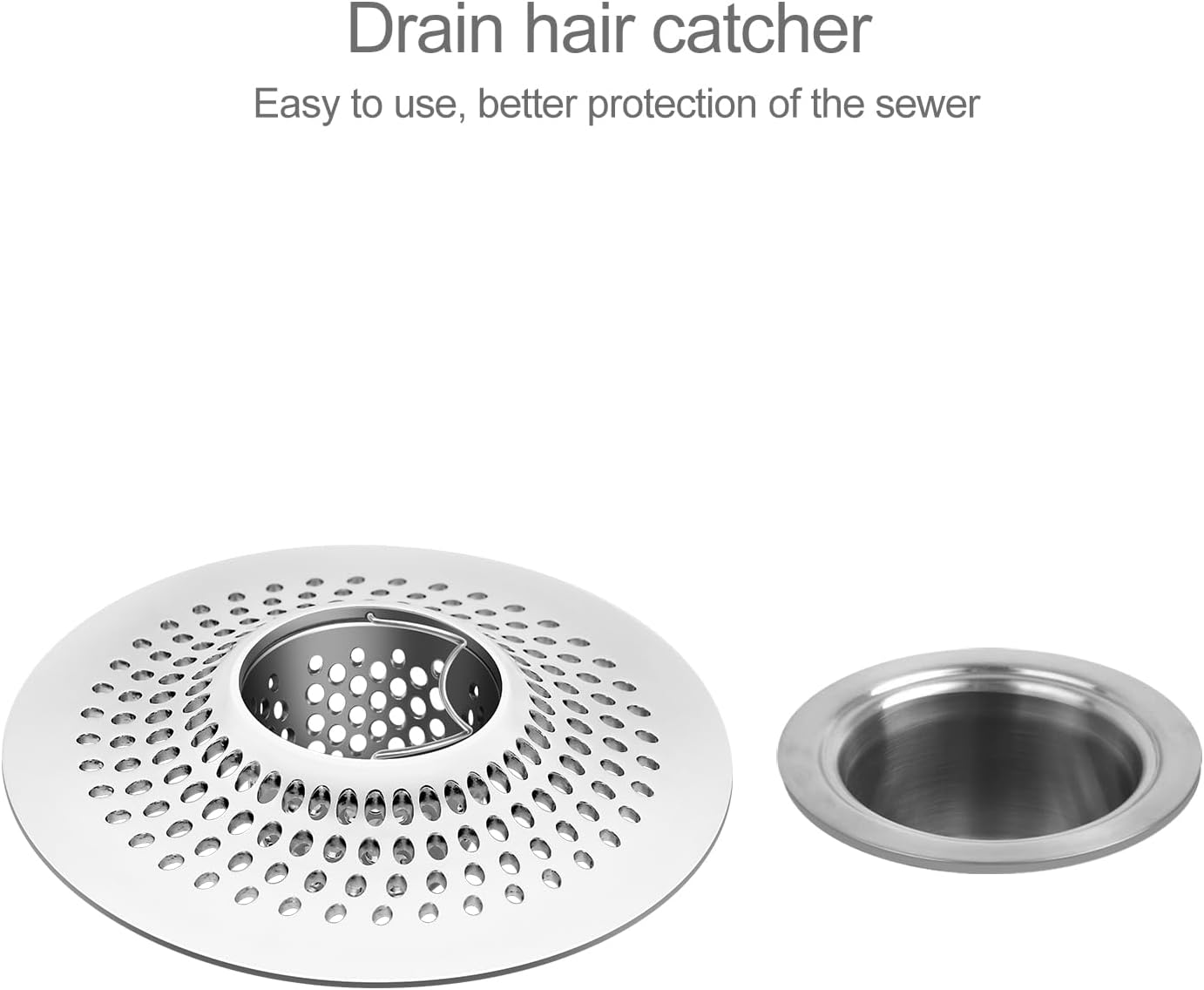 LEKEYE Drain Hair Catcher/Bathtub Shower Drain Hair Trap/Strainer Stainless Steel Drain Protector(Patented Product) | Stainless Steel