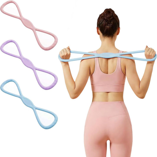 Resistance Bands, Figure 8 Resistance Bands for Women Men, 8 Shaped Resistance Rubber Band for Arms, Back, Shoulder Stretch with Handles, Not Break, Portable