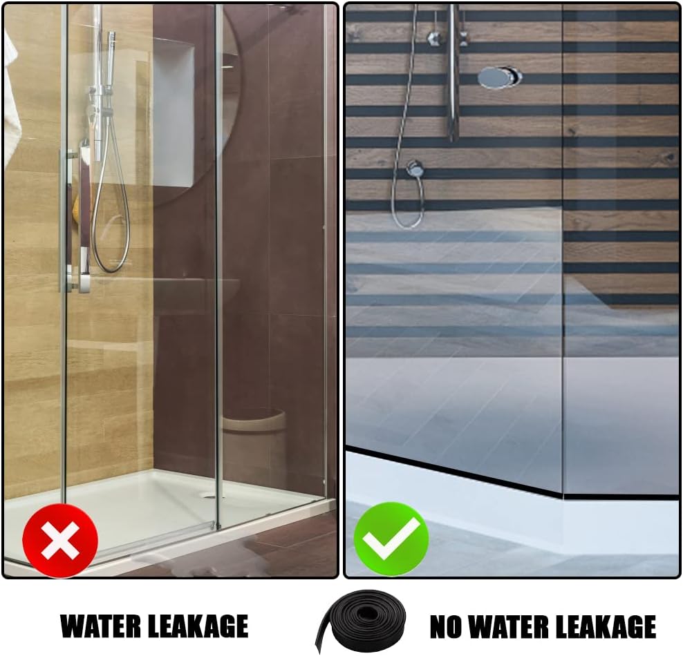 Framed Shower Door Bottom Seal Strip Replacement Shower Bottom Waterproof Door Rubber Sweep Trim Clear Seal for Home Bathroom Glass Shower Door 108 x 13/16 x 5/32 Inch Tee Insert Shape