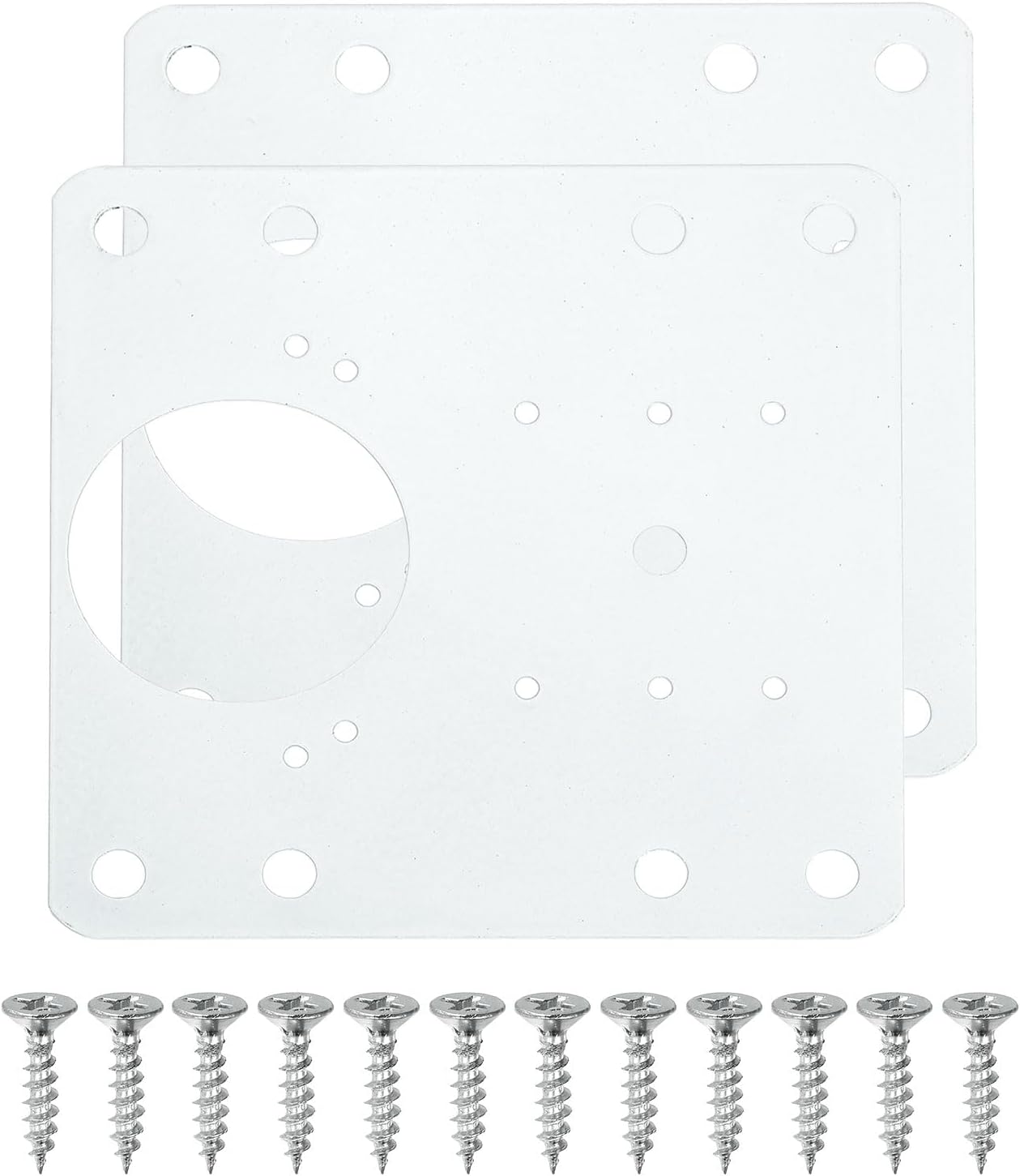 uxcell Cabinet Hinge Repair Plate, 2 Set 90mm/3.54" Stainless Steel Kitchen Cupboard Door Hinge Repair Plate Kit Includes Fixing Screws for Wooden Kitchen Cabinet Doors, Black