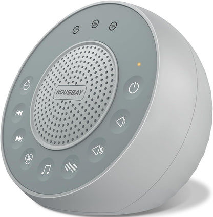 Housbay White Noise Machine with 31 Soothing Sounds, 5W Loud Stereo Sound, Auto-Off Timer, Adjustable Volume, Sleep Sound Machine for Baby, Kid, Adult -Wood Grain