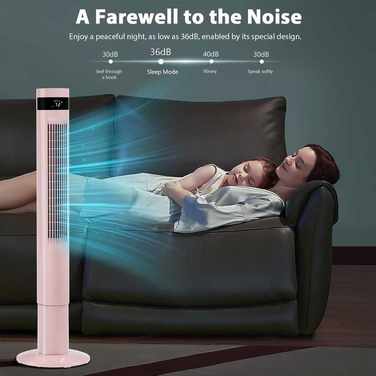 Antarctic Star Tower Fan 42INCH, PINK