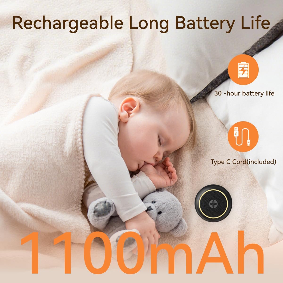 DailyBody Sound Machine White Noise Machine with 30 Soothing Sounds 12 Colors Night Light 32 Levels Volume 5 Timers & Memory Function Effectively Blocks Noise Ideal Sleep Machine for Baby Kids Adults