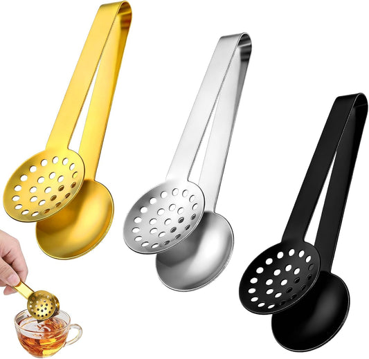 3 Pcs Tea Bag Squeezer Tongs, Stainless Steel Teabag Strainer Dispenser