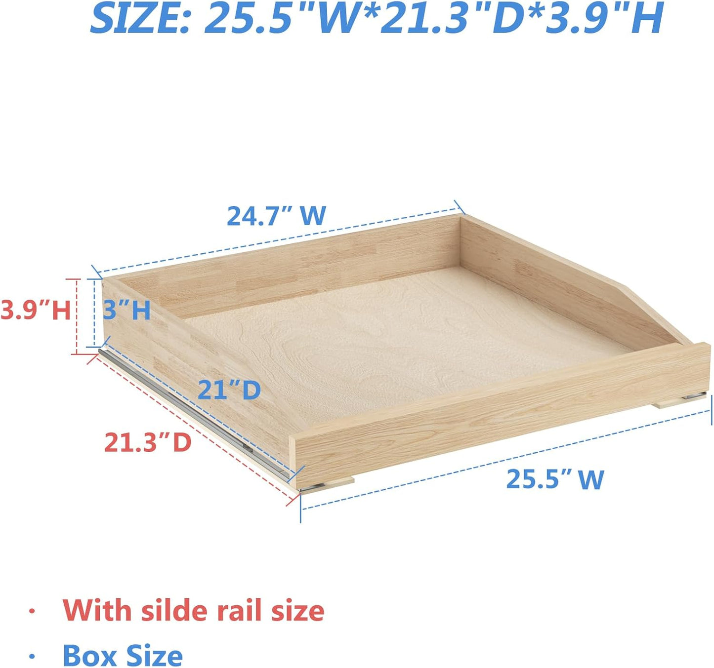 LOVMOR Single Pull Out Cabinet Organizer 28½”W x 21”D, Soft Close Slide Out Drawer Storage Shelves for Kitchen, Wood Cabinet Shelf Pull-Out Organizer Storage for Base Cabinets