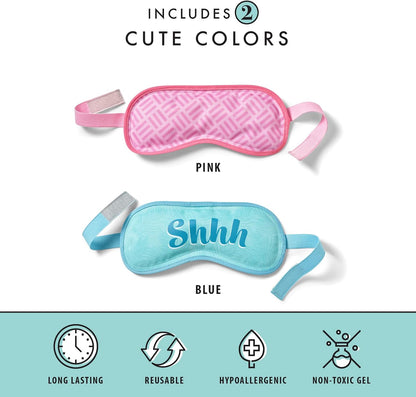 Fit+Fresh Cooling Gel Eye Mask & Cold Head Wrap - Migraine Ice Pack for Relief