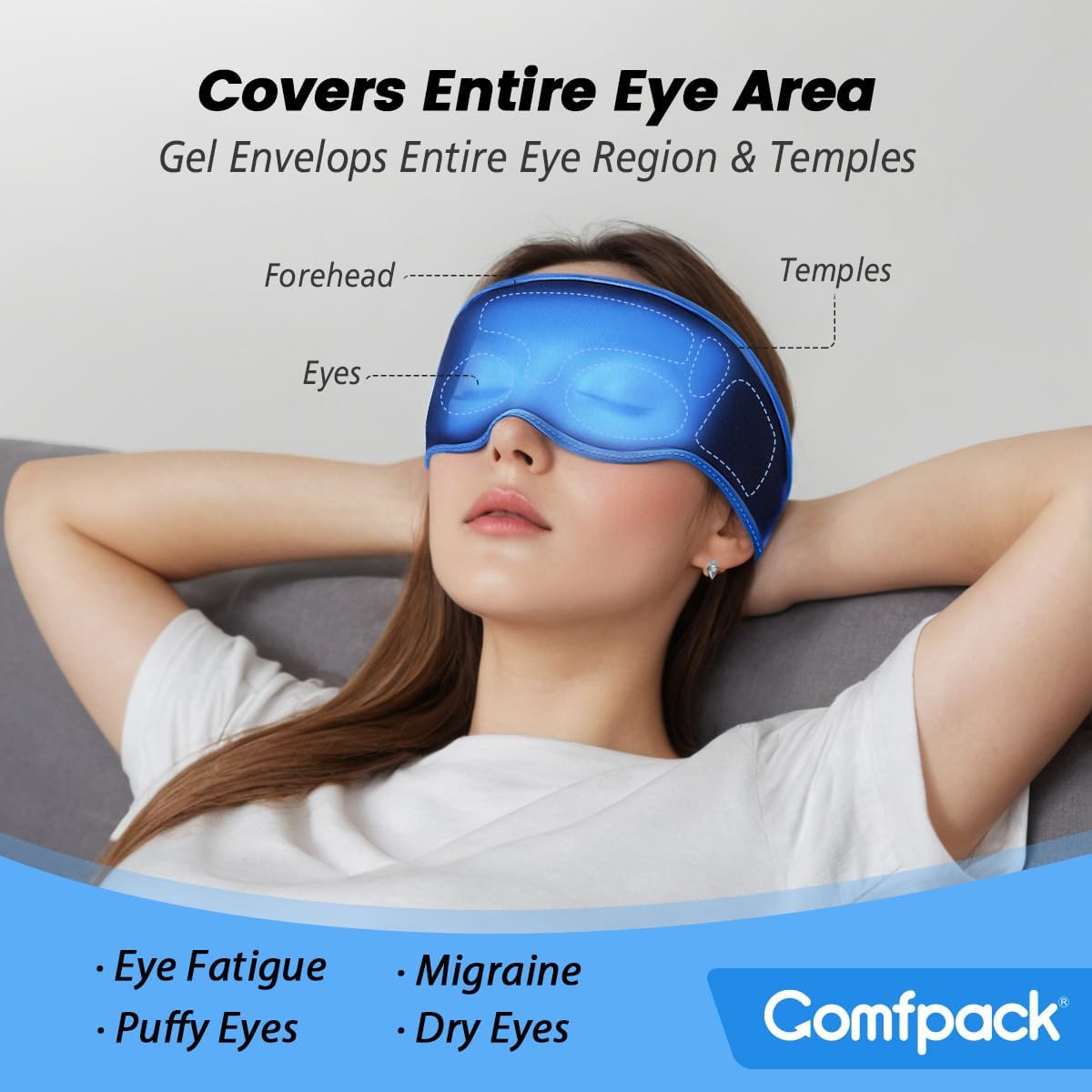 Warm Compress for Eyes - Removable Microwavable Eye Mask with Moist Heat for Dry Eyes, Blepharitis & MGD, Chalazion, Remove Styes, Sinus Relief, Eye Heating Pad, Gift for Women Men