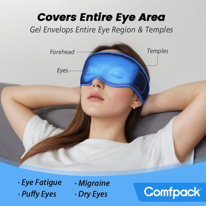 Warm Compress for Eyes - Removable Microwavable Eye Mask with Moist Heat for Dry Eyes, Blepharitis & MGD, Chalazion, Remove Styes, Sinus Relief, Eye Heating Pad, Gift for Women Men