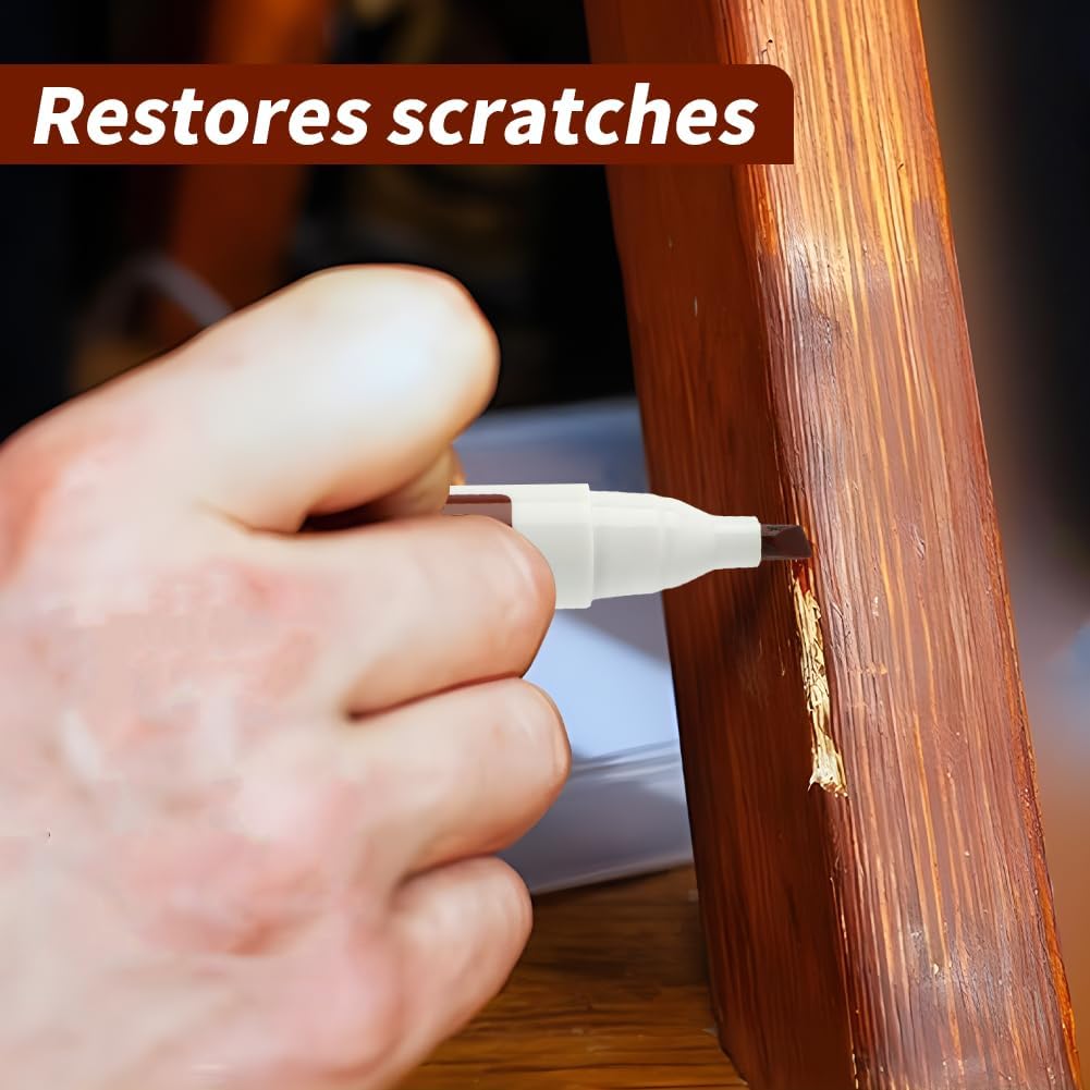 SYCOOVEN Furniture Wood Repair Marker, Scratch Fix Pen for Floors, Tables - Simple Paint Touch Up for Stains, Carpenters (Black)