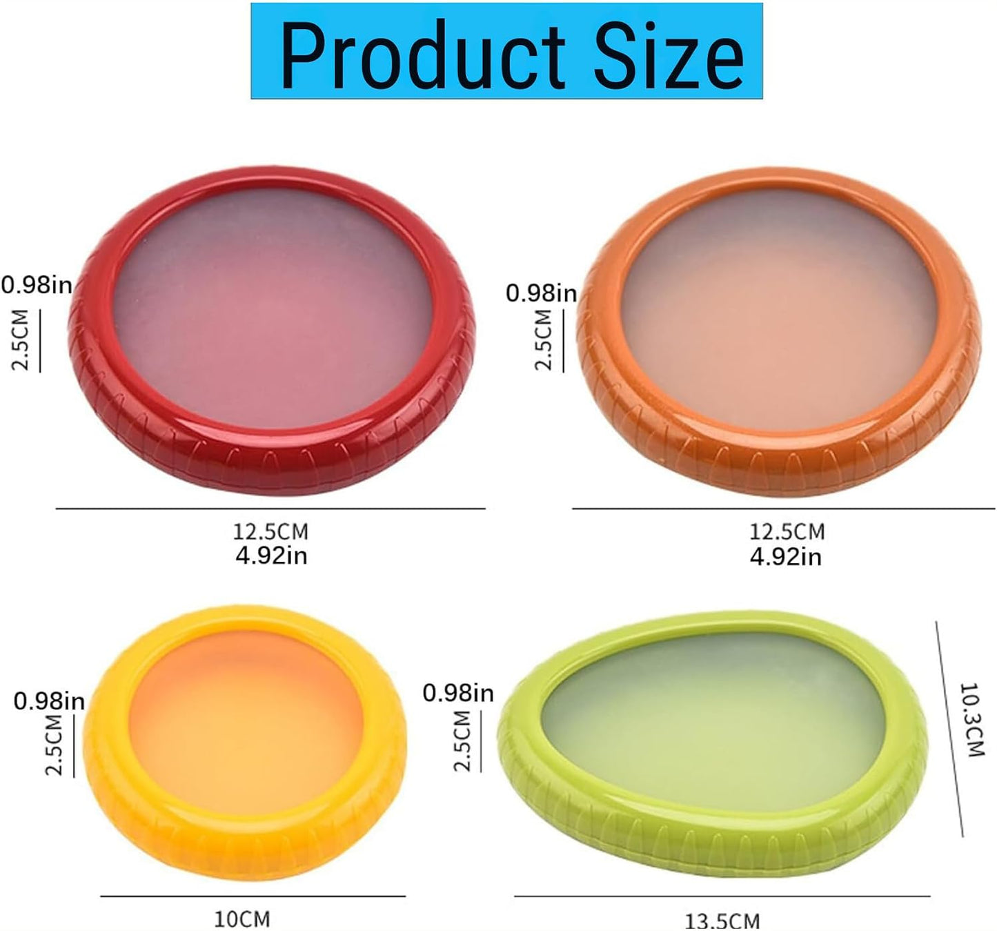 Silicone Fruit and Vegetable Anti-Oxidation Storage Box, Fresh Pods For Storage, Avocado Saver For Fridge, Set of 4 Reusable Storage Containers for Fridge, Fresh Pods