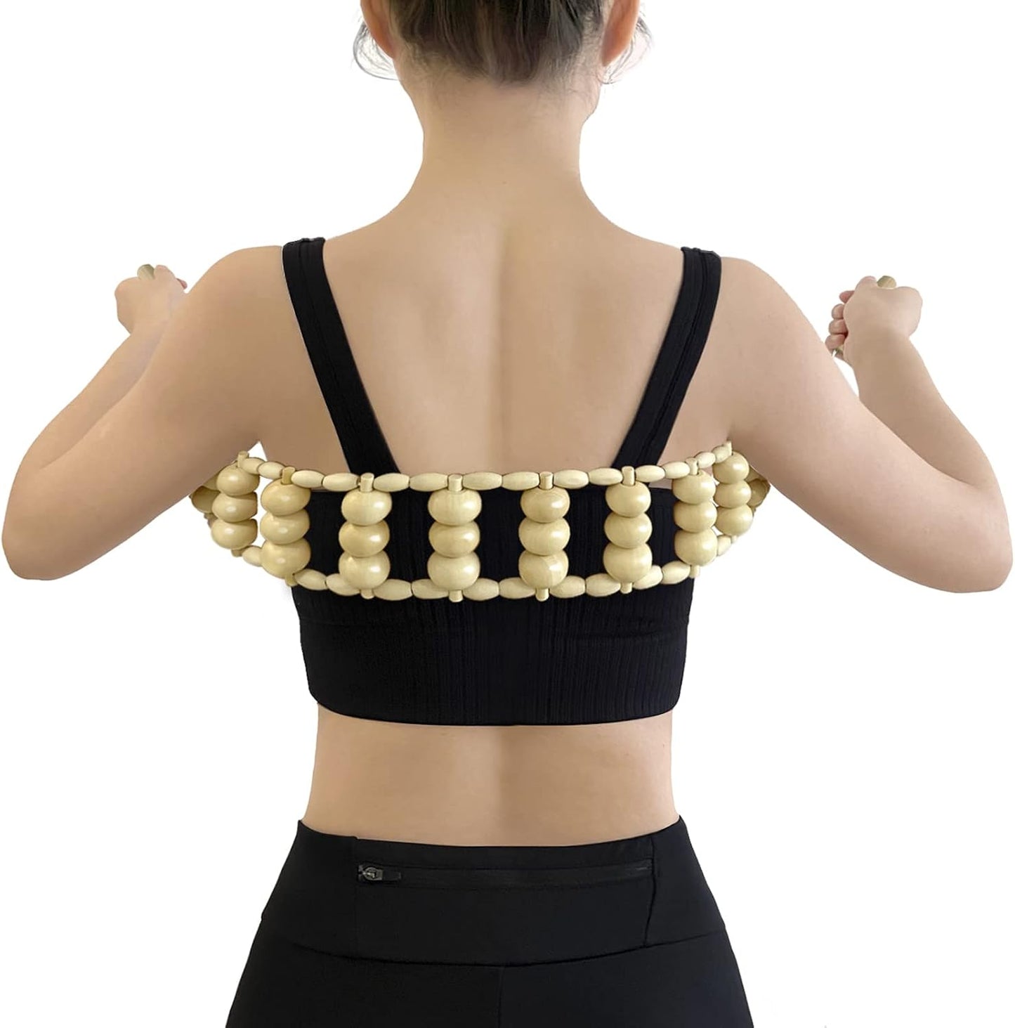 Wood Therapy Massage Tools, Wooden Back Massager Roller Rope | Lymphatic Drainage Cellulite Massager Tool, Maderoterapia Kit, Use for Back, Neck, Shoulders, Legs, Waist Pain Relief