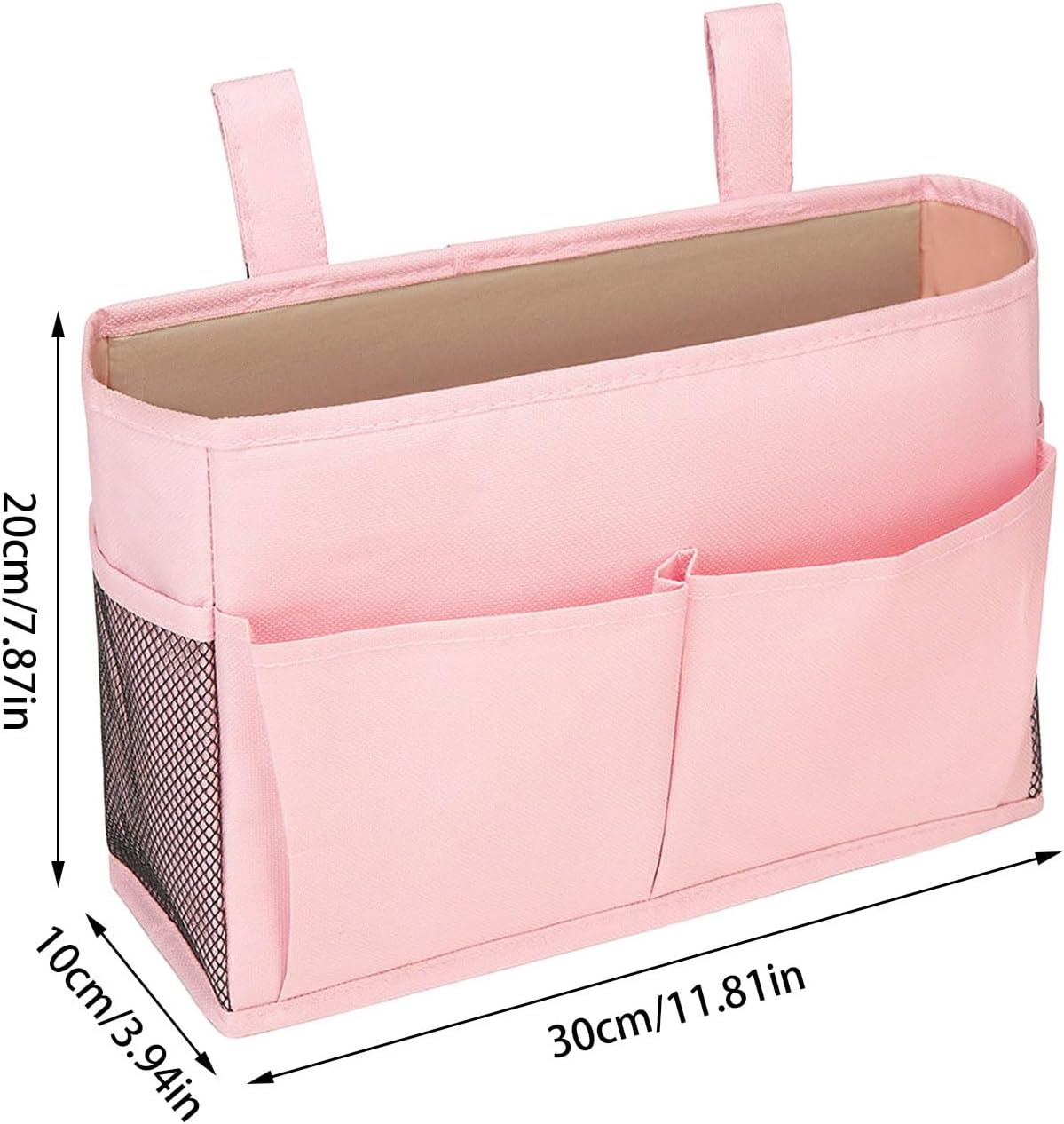 Bedside Caddy, Hanging Bed Organizer Storage Bag Pocket for Bunk and Hospital Beds, Bedside Caddy for Dorm Bed Headboards Bunk Hospital Beds Book Phone Magazine Holder (yellow)
