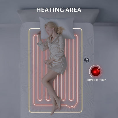 Heated Mattress Pad Foot Queen, 3D Air Fabric, Preheat & Memory for Winter