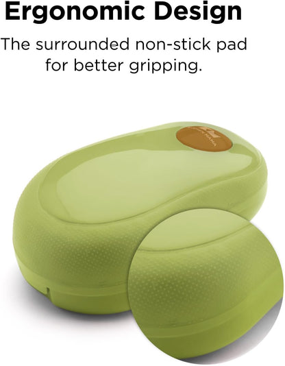 Kitchen Mama One Touch Electric Can Opener, Avocado | Opens with One Button Press, Auto-Stop, Smooth Edge, Cordless, Battery Operated