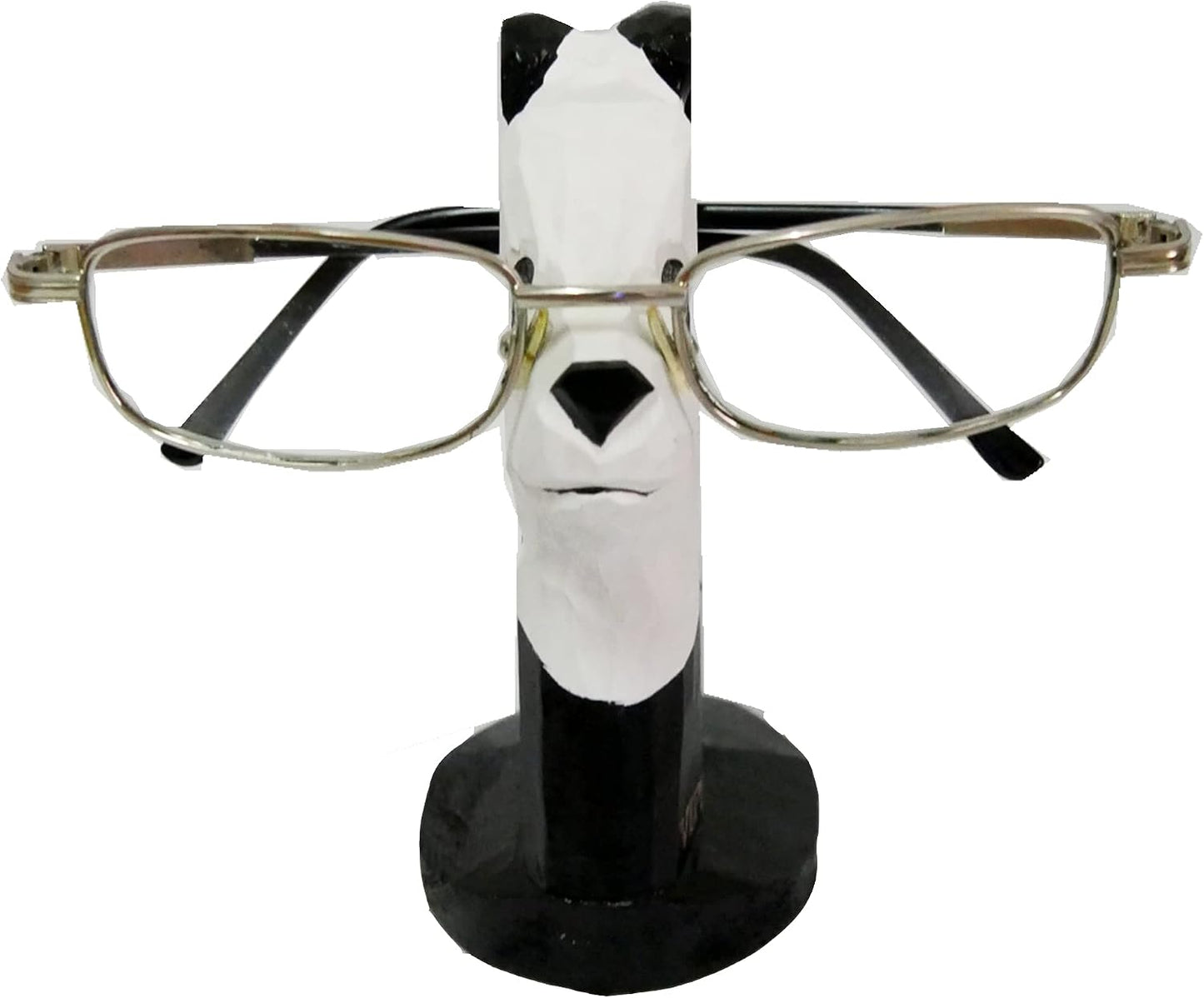 Red Dollar Handmade Wood Carved Animal Eyeglass Holder, Cute Sunglasses Display Stand, Nightstand Home Office Desk Decor, Christmas Holiday New Year Business Gift for Men Women Adults (Dog)