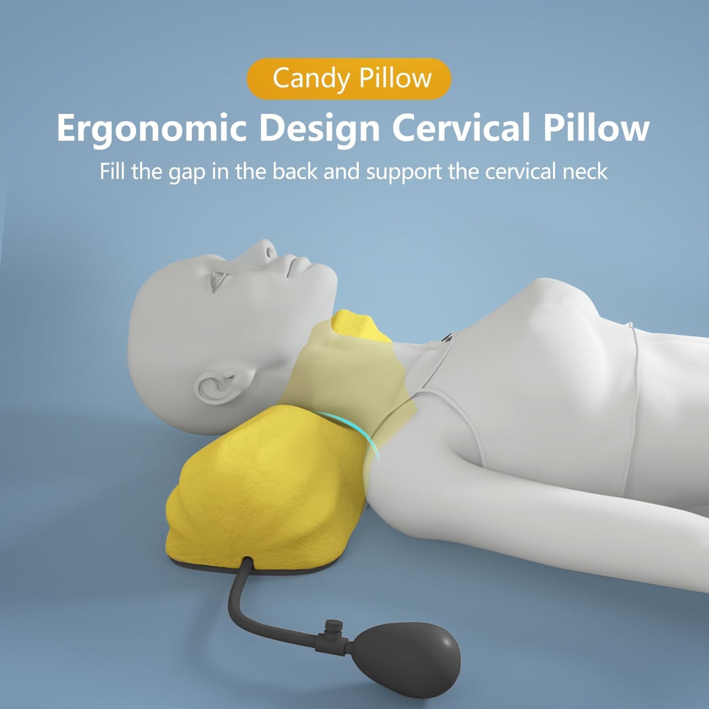 RESTCLOUD Neck Pillows for Pain Relief Sleeping, Neck Roll Pillow Neck Cervical Pillows for Stiff Neck Pain Relief Bed Pillow Height and Firm Adjustable
