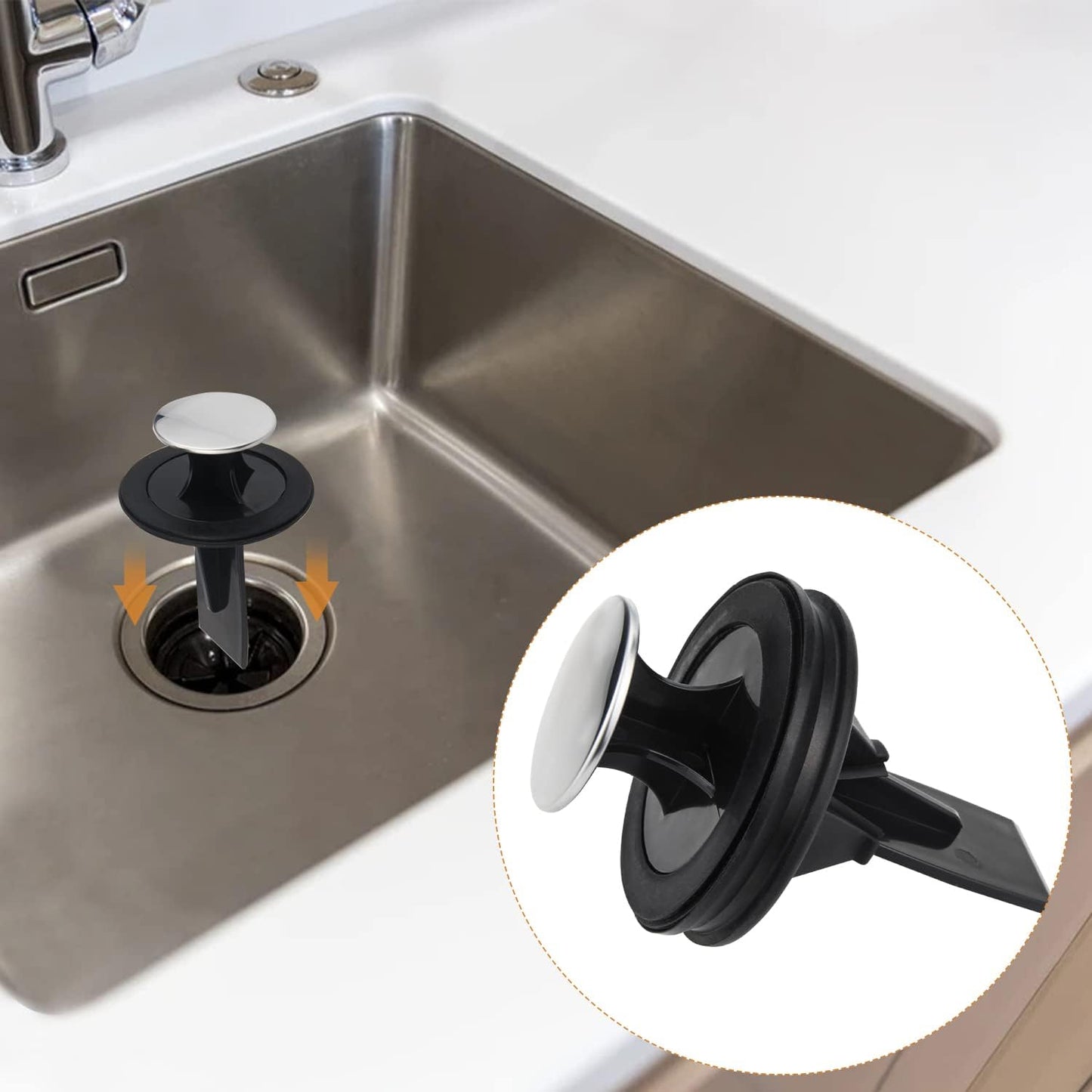 Garbage Disposal Splash Guard, 2 Pack Upgraded EPDM Rubber Drain Insert for InSinkErator Evolution Series 3 3/8" QCB-AM Sink Baffle Drain Cover Removable Quiet Collar EPDM Strainer Insert Parts