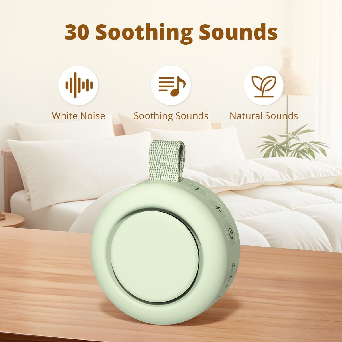 Portable Sound Machine Battery White Noise Machine Baby Shushing Sleep Machine with 30 Soothing Sounds for Baby Kids Adults Pets 4 Timers Memory Function Pink Noise Machine for Home Travel Office