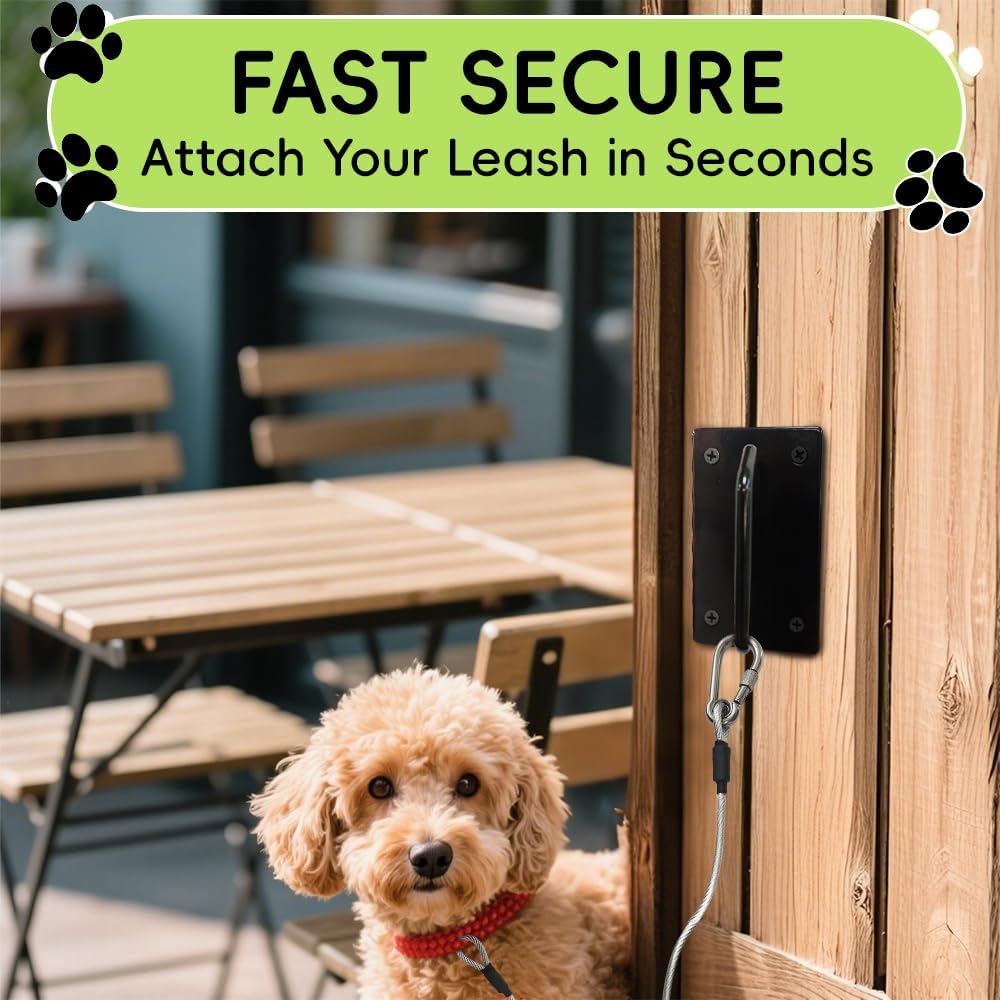 Canine Hitch-Secure Dog Leash Parking Hook-Mounted Indoor,Outdoor Wall Hook,Tie Out for Small to Large Dogs,Perfect for Home&Business,Use Indoor-Outdoor