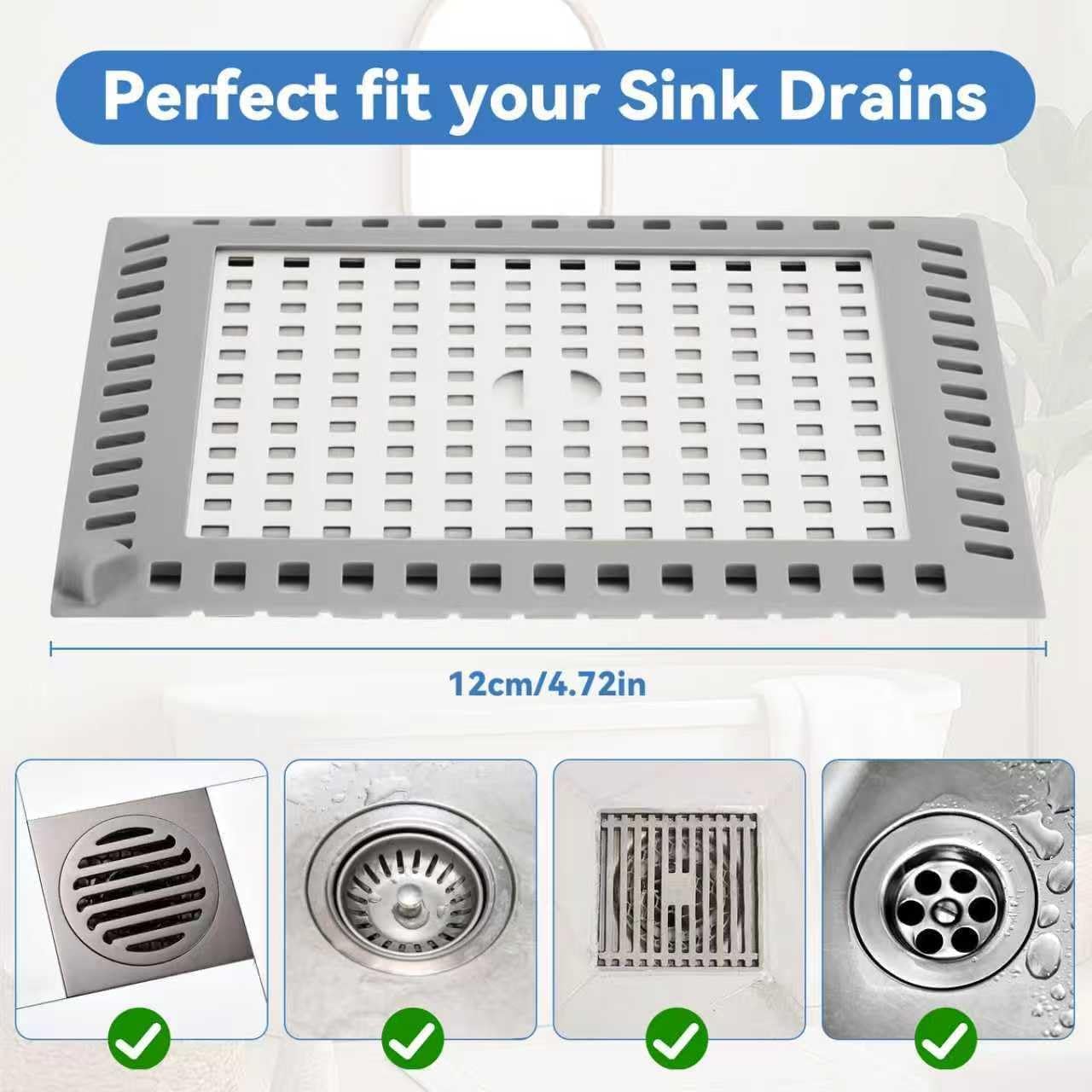 Shower Drain Hair Catcher,4.72",Hair Catcher for Bathroom Drain,Tub,Sink | Shower Drain Cover Protector,Easy Installation Clean,Prevents Clogged For Bathroom Shower Drain,Bathtub,Sink