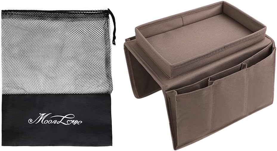 Couch Sofa Armrest Organiser Arm Chair Caddy Bedside Storage Pocket with 8 Pockets TV Remote Holder Bed Storage Pocket Bag for Cellphone Tablet Notepad Book Magazines DVD Glasses