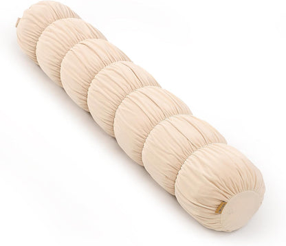 Pat. Pend. Long Bolster Pillow for Bed, 39 Inch, Misty White