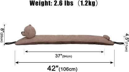 Under Door Draft Stopper Decorative Wind Stopper 36 inch for Door & Window, Weighted Animal Air Draft Stopper for Bottom of Door with Hanging Loops - Brown Dog