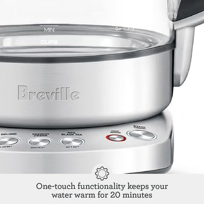 Breville BKE830XL IQ Kettle Pure Water Heater, Brushed Stainless Steel | Precisely heat water for tea and coffee with quiet electric kettle featuring soft top lid for easy pouring | 7 cup capacity