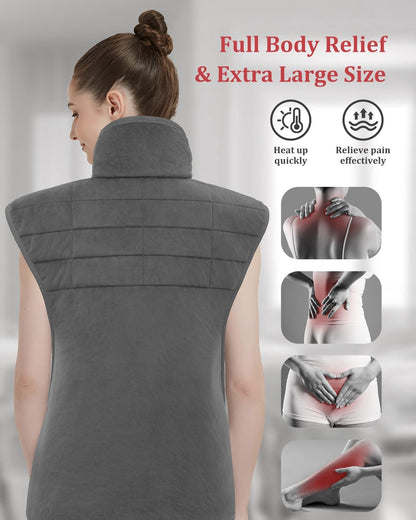 Heating Pad for Neck and Shoulders and Back, 2.7lb Weighted Heated Pads