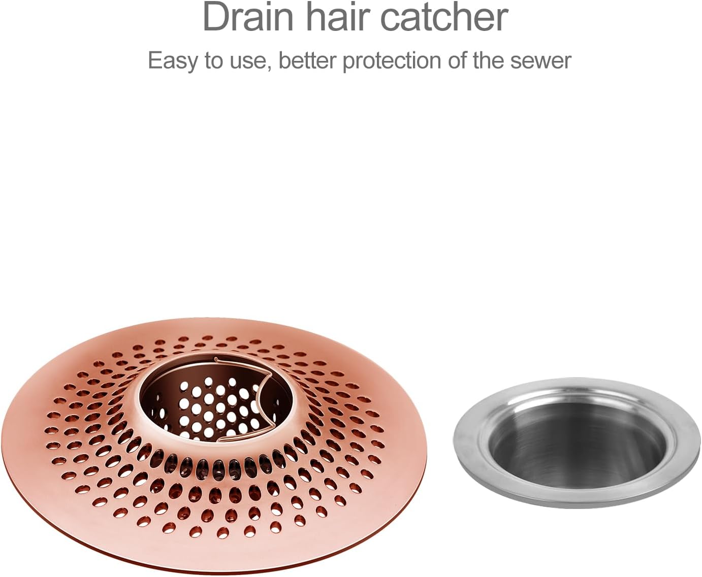 LEKEYE Drain Hair Catcher/Bathtub Shower Drain Hair Trap/Strainer Stainless Steel Drain Protector(Patented Product) | Stainless Steel