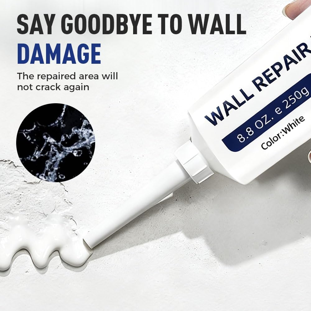 Efficient Drywall Repair Kit with Scraper, 2026 Upgrade Quick Drying Wall Mending Agent for Holes & Cracks, Multi-Functional Drywall Patch Paste Repair Kit for DIY Home Fix (1 PCS)