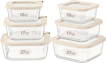 Glass Food Storage Containers with Glass Lids, Microwave Safe Food Container Set, Aitight Meal Prep Container Set, BPA Free, 2 extra Colanders, LeakProof, 2 Pack of 60oz