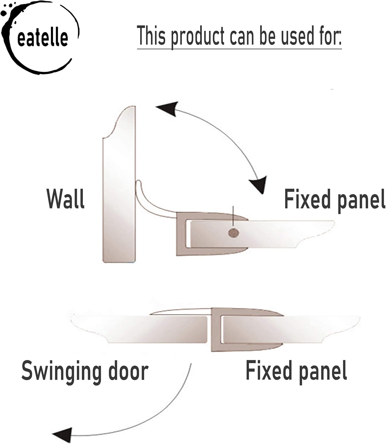 eatelle Frameless Shower Door Side Seal Strip for 3/8 Inch (10mm) Glass, Vertical Polycarbonate H-Jamb 180 Degree 78" Long