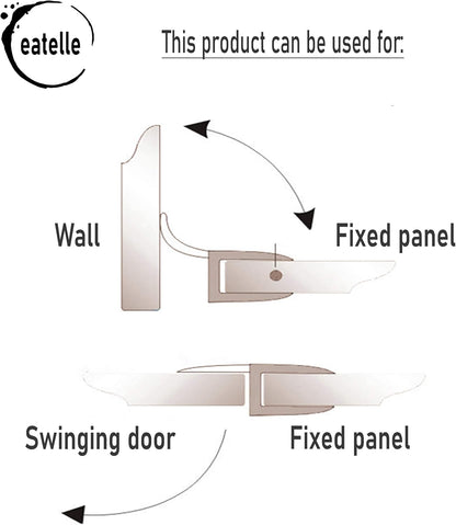 eatelle Frameless Shower Door Side Seal Strip for 3/8 Inch (10mm) Glass, Vertical Polycarbonate H-Jamb 180 Degree 78" Long