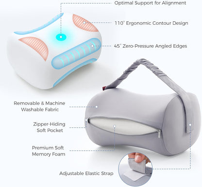 Momcozy Knee Pillow for Side Sleepers, Soft Memory Foam & Pinch-Free Design