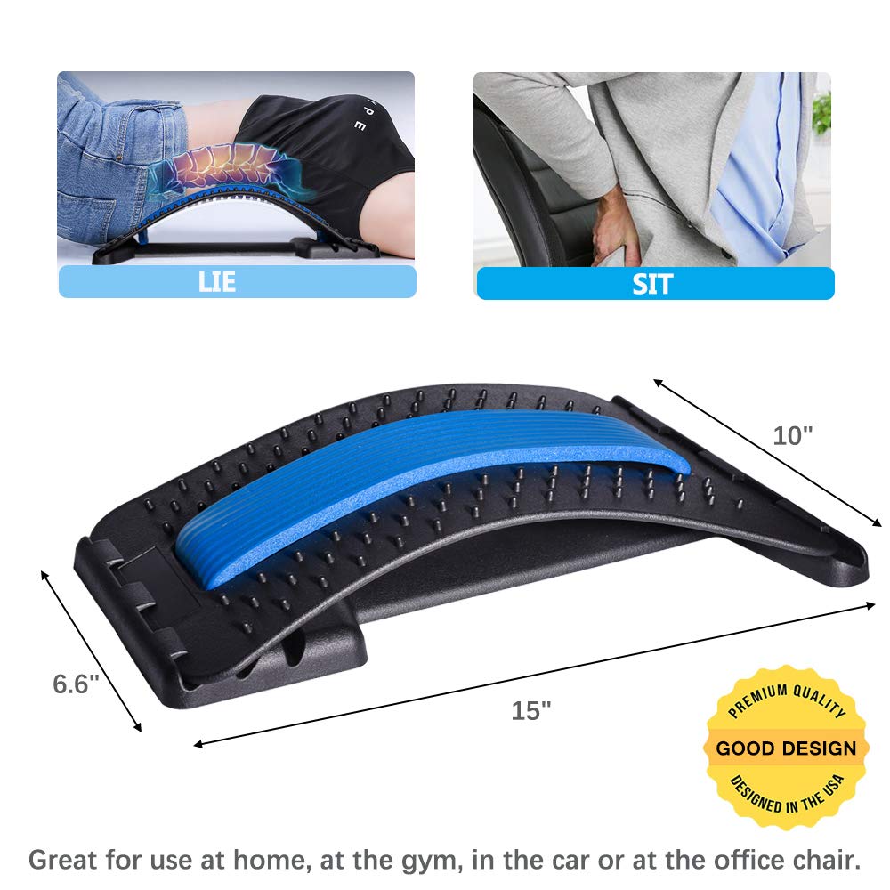 JUMPOW Back Stretcher for Lower Back Pain Relief,3 Level Lumbar Board