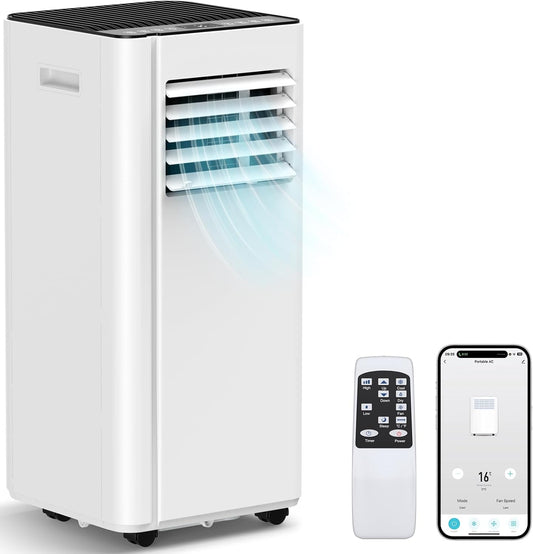 16000 BTU Portable Air Conditioners with WiFi APP | 5-in-1 Fast Cooling for 850 Sq.Ft, Dehumidifier, Fan, 24H Timer, Quiet 40dB Sleep Mode for Home - Included window kit