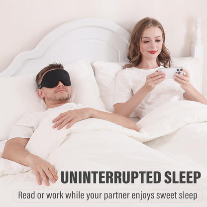 YIVIEW Sleep Mask for Side Sleeper, Complete Light Blocking 3D Sleeping Eye Mask, Soft Breathable Eye Cover for Women Men, Relaxing Zero Pressure Night Blindfold | Soft Breathable Eye Cover for Women Men, 3D Sleeping Eye Mask Black, Relaxing Travel